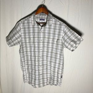 Patagonia: Short Sleeved Shirt (White + Grey)